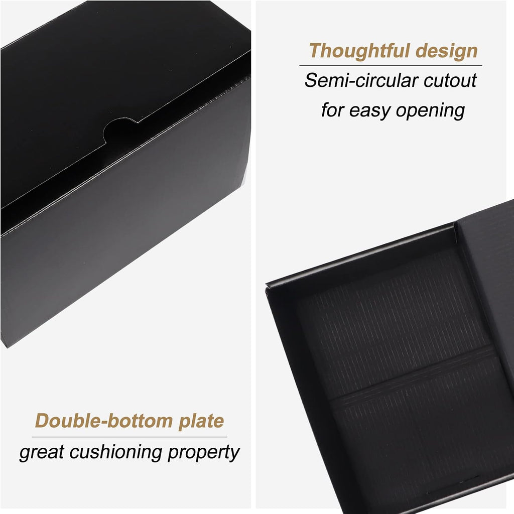 8x6x4 Black Small Shipping Boxes, 20 Packs Corrugated Cardboard Mailer Boxes for Packaging Small Business Mailing