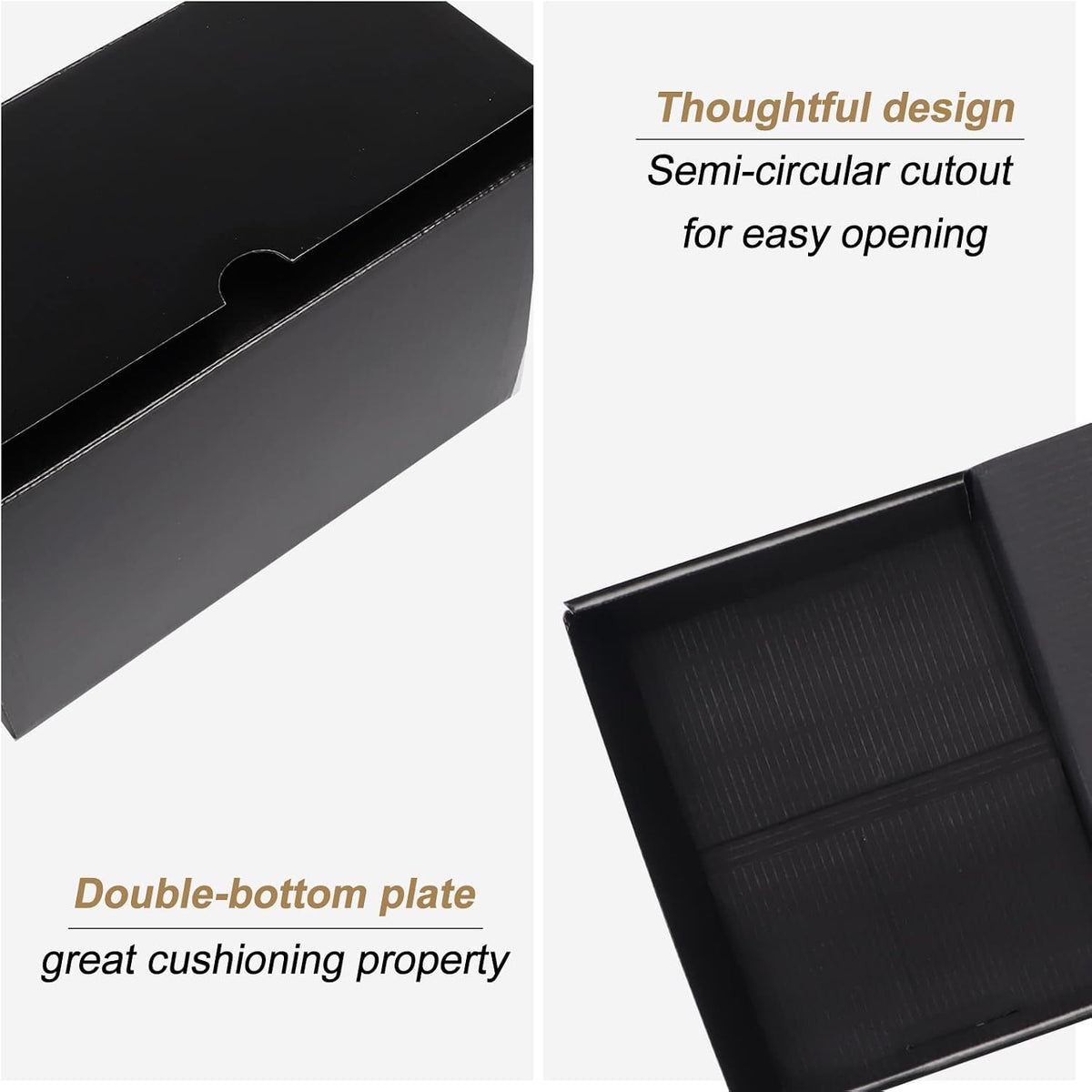 8x6x4 Black Small Shipping Boxes, 20 Packs Corrugated Cardboard Mailer Boxes for Packaging Small Business Mailing