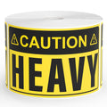 500 Pcs Caution Heavy Stickers 5" × 3" Shipping Warning Labels