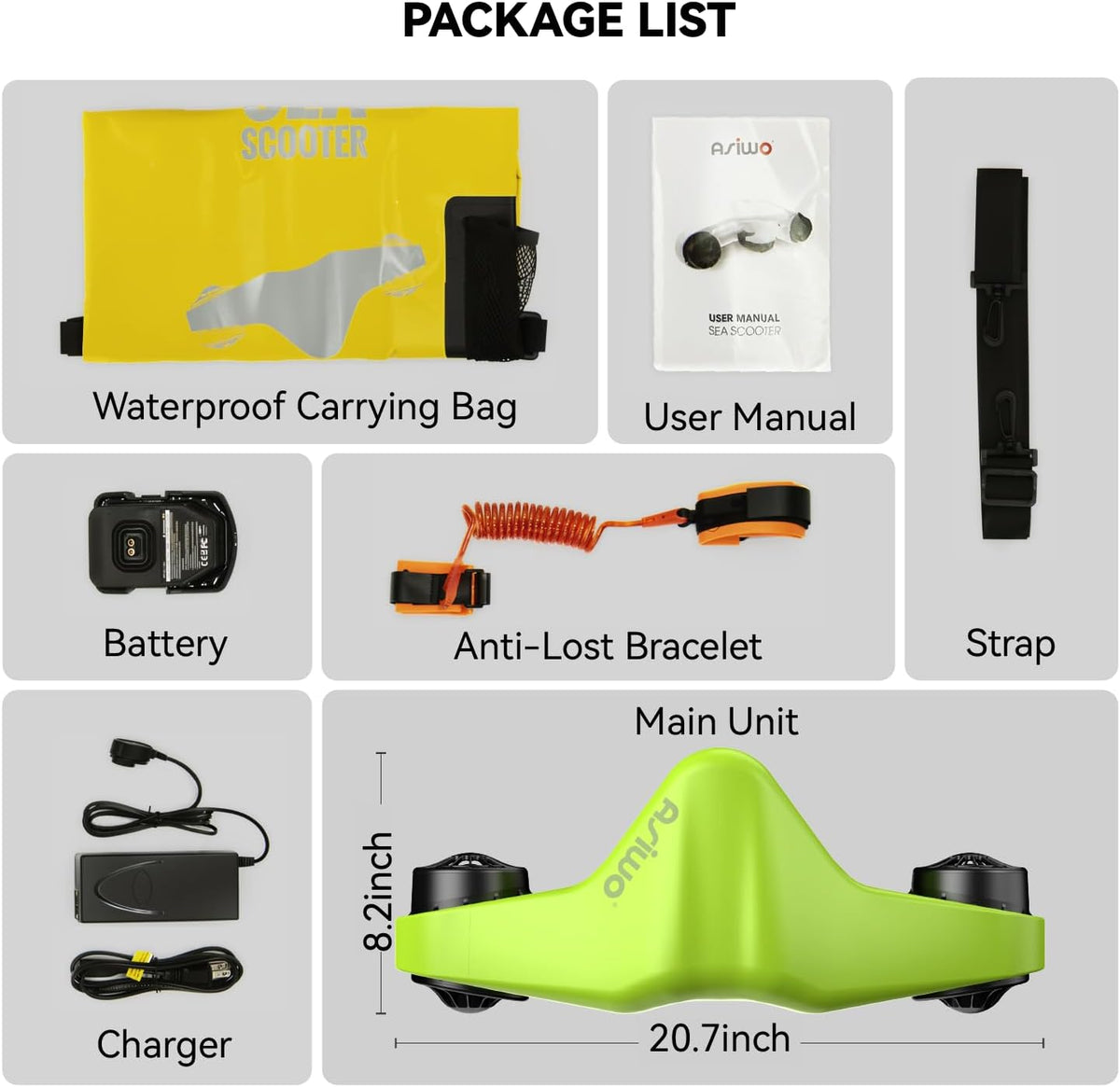 Manta Underwater Scooter for Adults, Dual-Motor Sea Scooter, 3 Speeds, 35-Min Runtime, 131-ft Depth, 19.8-lb Thrust