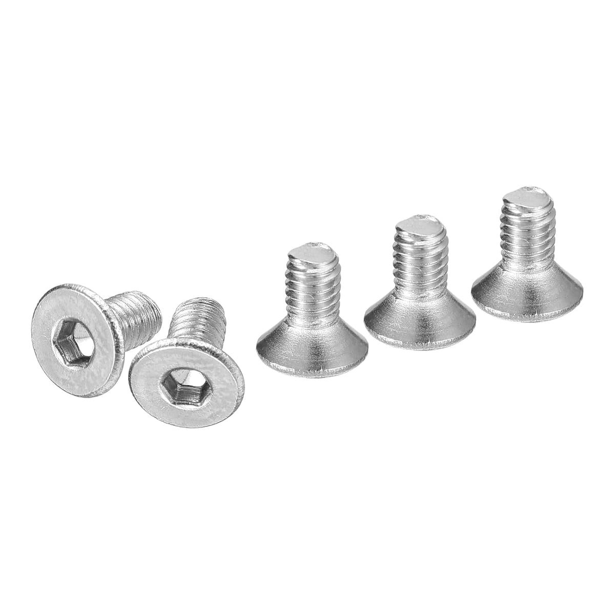 DTGN M3-0.5 x 6mm Flat Head Socket Cap Screws, 100 Pack 304 Stainless Steel Hex Socket Flat Head Screws, Full Thread, Countersunk Bolts