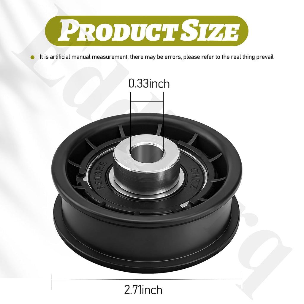2 Pack 15280 Flat Hydro Drive Idler Pulley - Replace Toro Ex-Mark 106-2176, 106-2176, for Toro TimeCutter, Ex-Mark Quest ZS3200, SS5000, SS3200, SS4250, Z420 Model