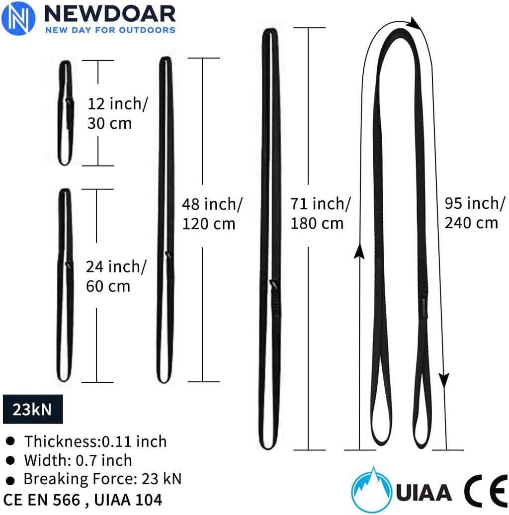 16mm Climbing Sling UIAA CE Certified,23KN EN566 Certified,Climbing Utility Cord Rock Climbing,Creating Anchors