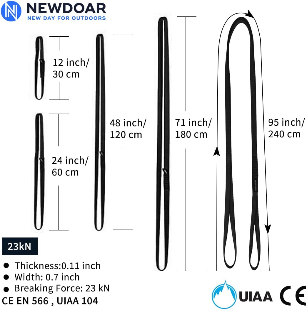 16mm Climbing Sling UIAA CE Certified,23KN EN566 Certified,Climbing Utility Cord Rock Climbing,Creating Anchors