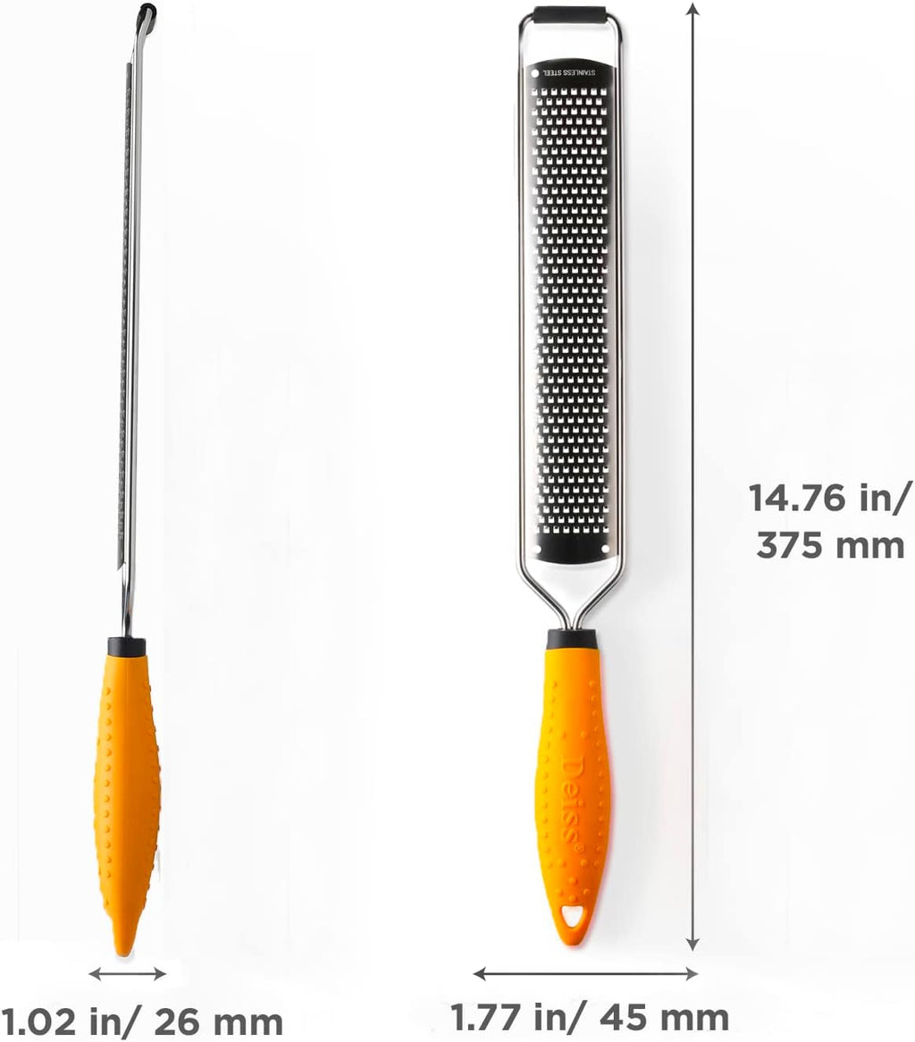 PRO Lemon Zester & Heavy Duty Cheese Grater & Vegetable Grater - Parmesan Cheese Lemon, Garlic, Nutmeg, Chocolate