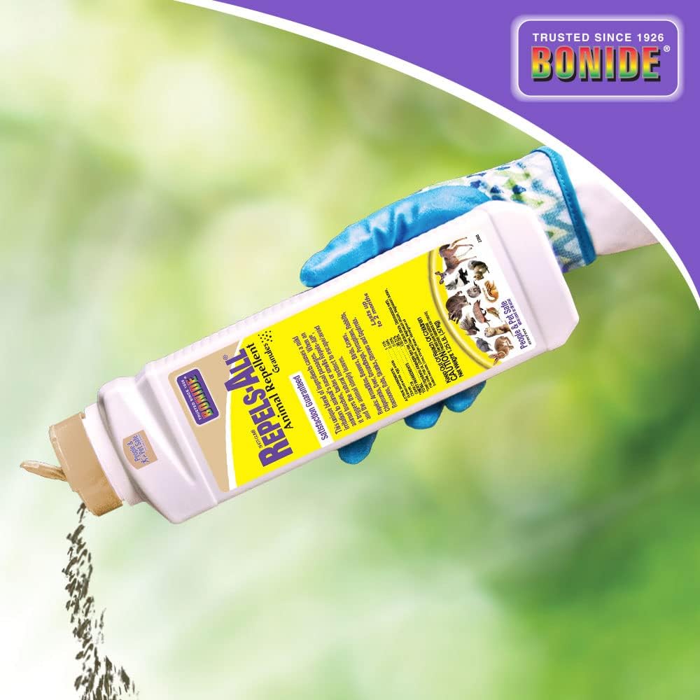 Repels-All Animal Repellent Granules, 1.25 lbs. | Ready-to-Use, Deer & Rabbit Repellent, Deter Pests from Lawn & Garden