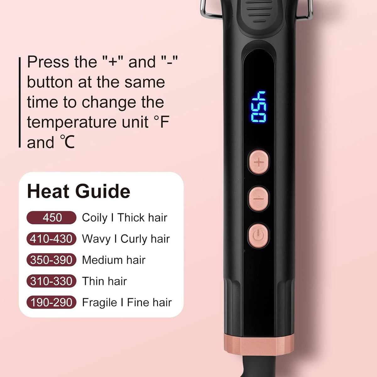 Hair Curling Iron Wand 1Inch for Classic Curls&Natural Waves | Professional Ceramic Hair Curler Wand, Adjustable