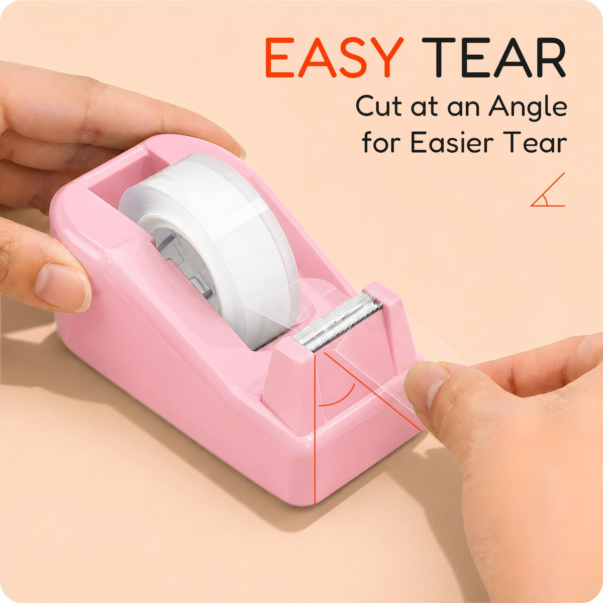 Lightweight Desktop Tape Dispenser, 6 Rolls Tape, 1-Inch Core