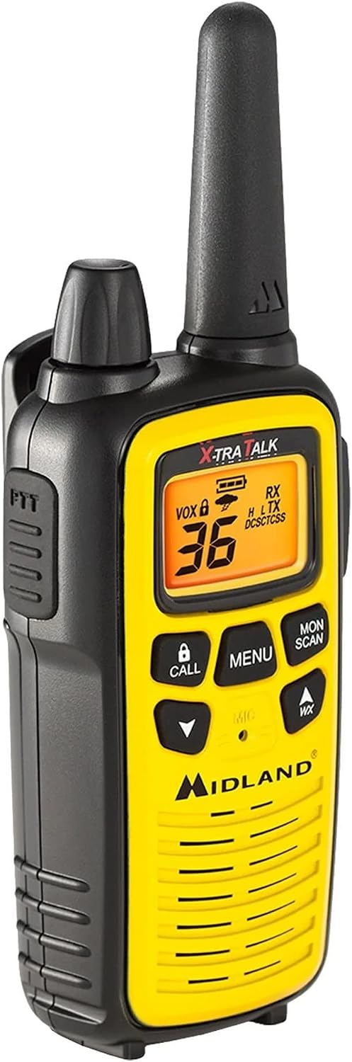LXT630X3VP3 FRS Walkie Talkies - Long Range 36-Channel Two-Way Radios, NOAA Weather Alerts (3-Pack, Yellow - Black) |