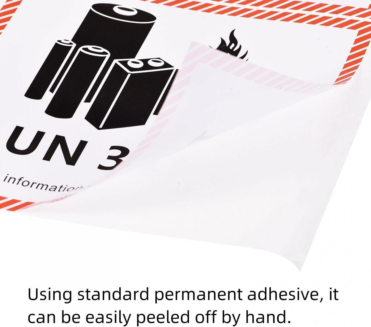 50PCS 4.7" x 4.3" Lithium Ion Battery Transport Caution Warning Labels for Shipping (UN3091)