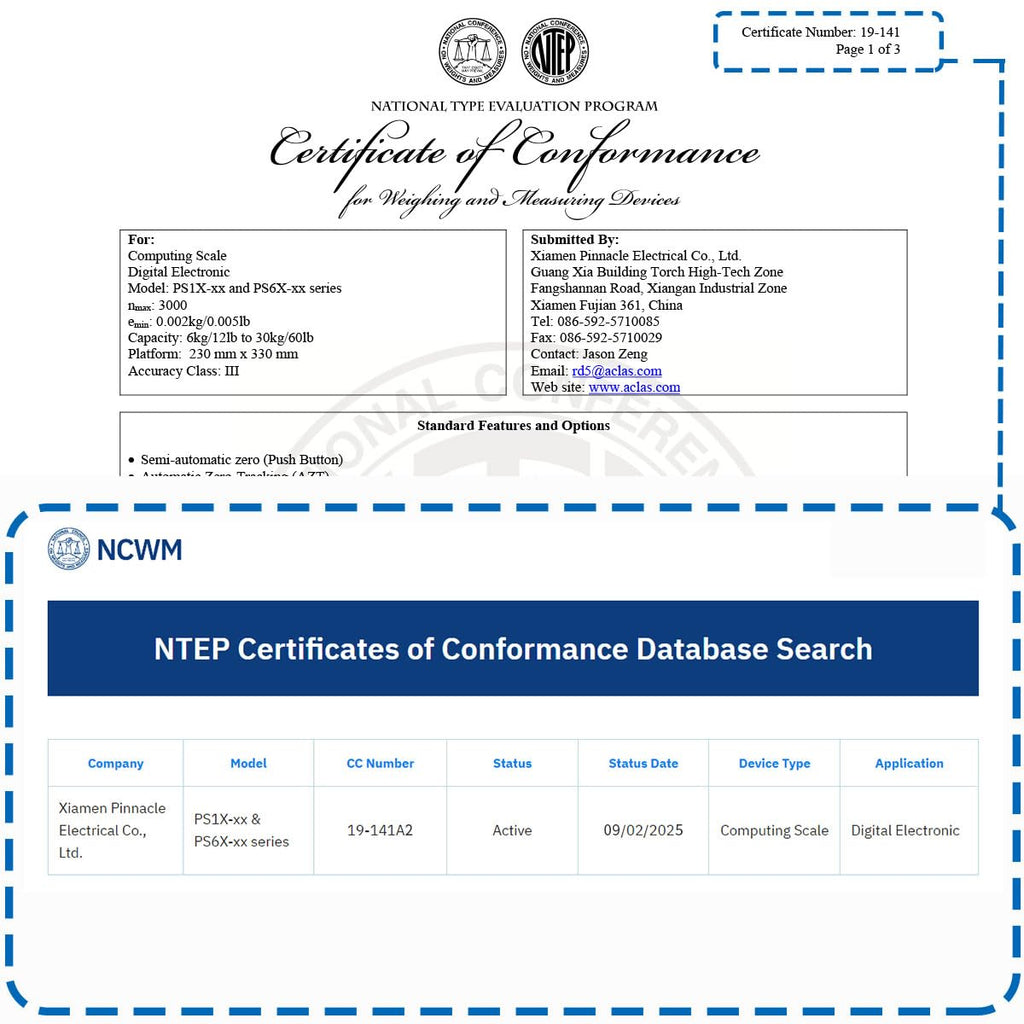 NTEP Certified Price Computing Scale 60lbs Legal for Trade RS-232 Port to POS/ECR Commercial Retail Scale for Food
