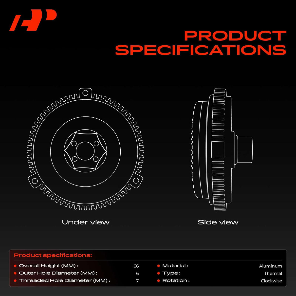 A-Premium Engine Cooling Fan Clutch Compatible with Kia