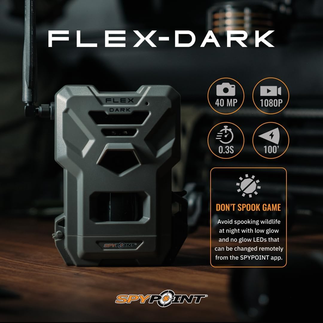 Flex-Dark Twin Pack Cellular Trail Camera, 40MP Photos, 1080p Video + Sound, No-Glow Game Camera, Hunting Night