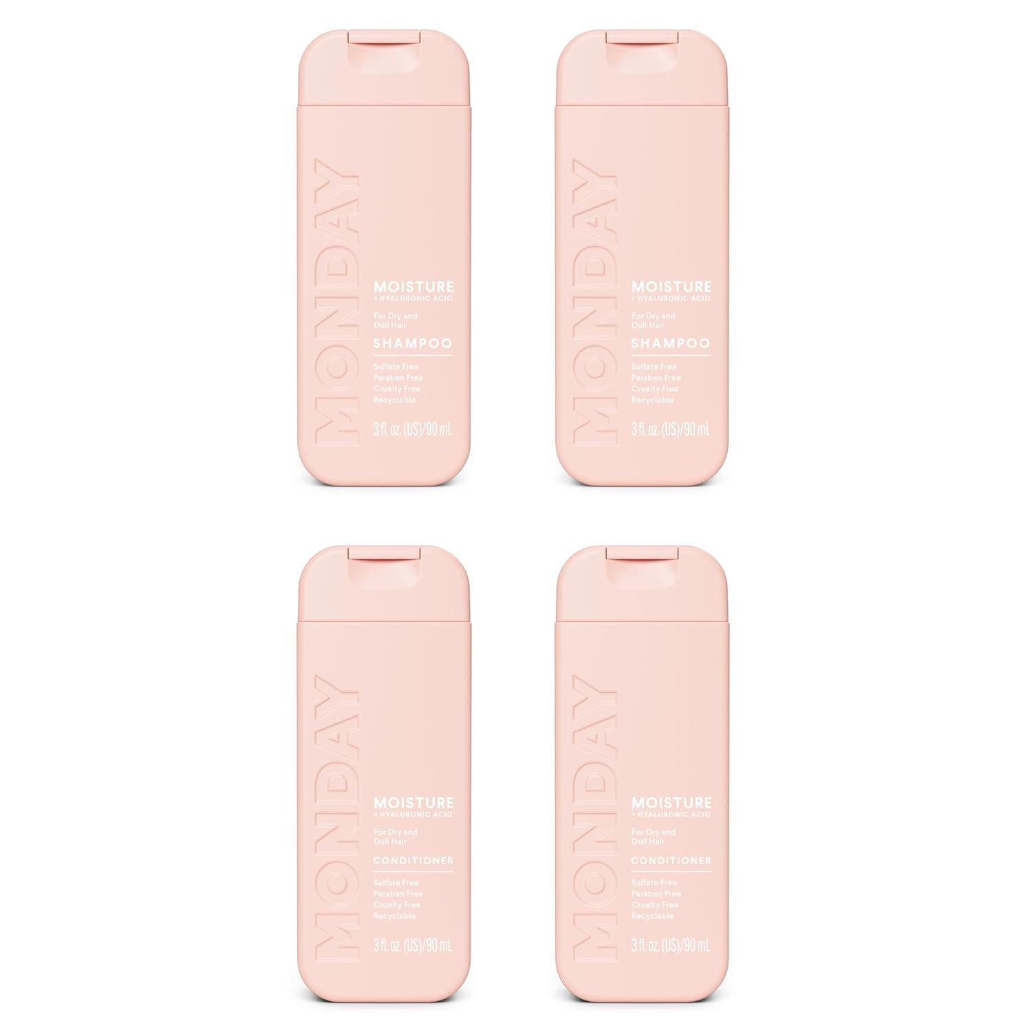 MOISTURE Shampoo + Conditioner with Hyaluronic Acid & Shea Butter for Dry & Dull Hair 90 mL (Dual Set)