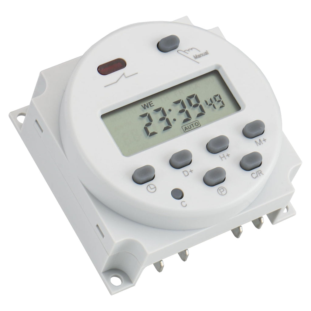 BAOMAIN CN101A 12V Programmable Timer Switch,16A Relay w/Cables and Cover