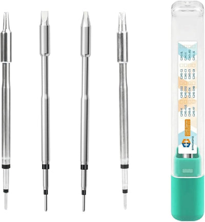 4Pcs C245 Series Soldering Iron Tips Set,C245-D22,D32,D48,D4 Replacement Tips, Solder Iron Head Welding Tool Compatible with T245 Series Handle Soldering Station