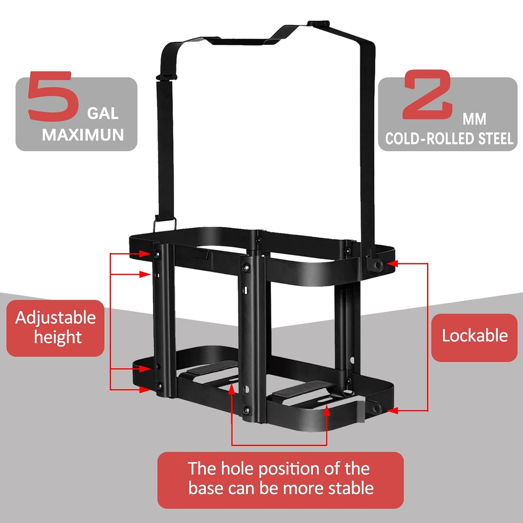 Detachable Jerry Can Mount Holder for 5 Gallon 20L Gas Can | Quick‑release detachable design, sturdy rack for