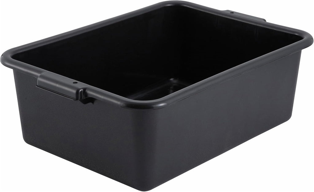 7" Black Bus Box Dish Tub for Restaurants
