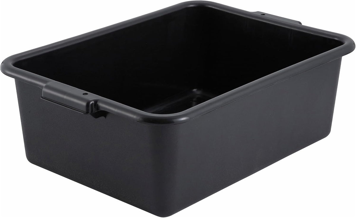 7" Black Bus Box Dish Tub for Restaurants