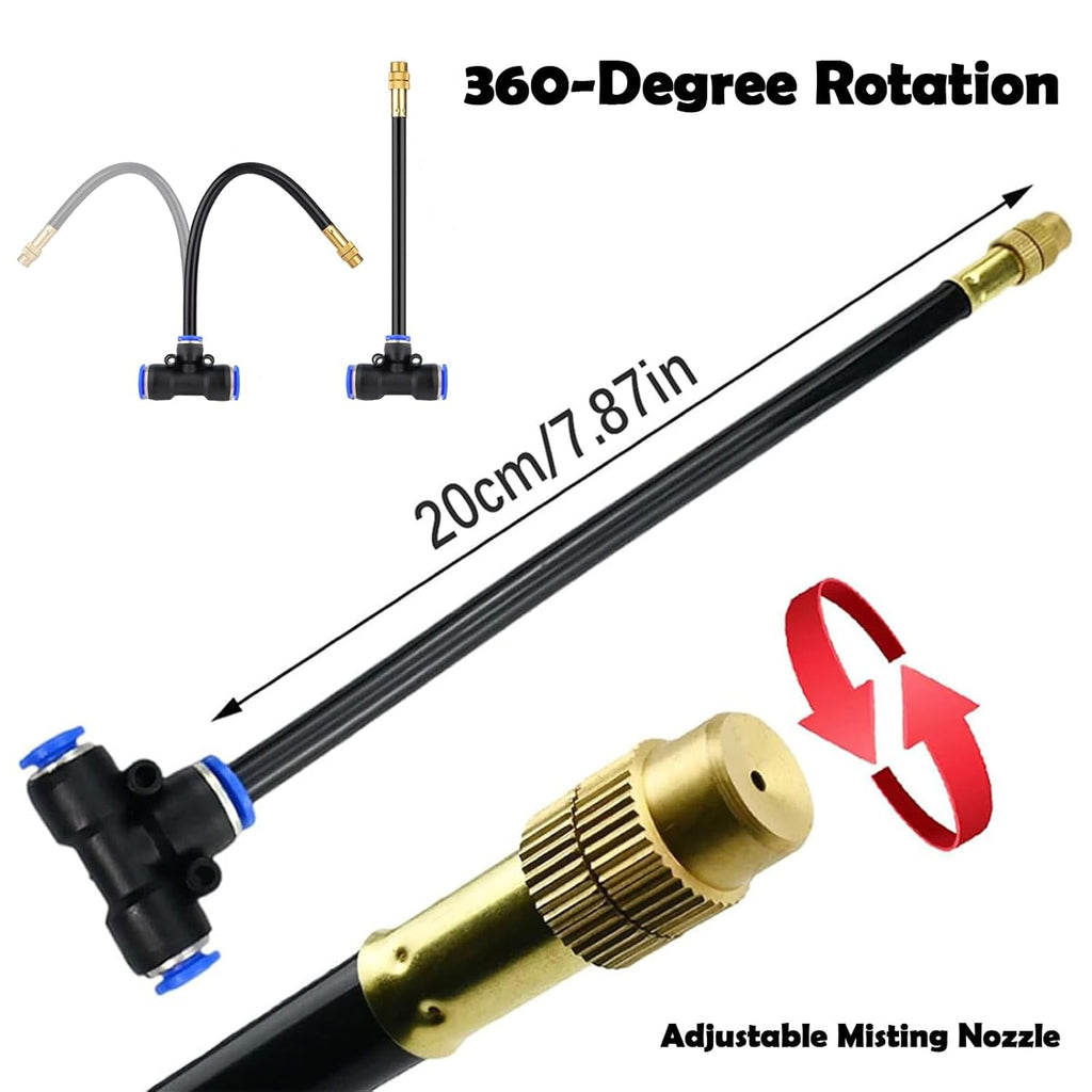 50ft Drip Irrigation System with 18pcs 360° Adjustable Misting Sprinkler Kit, Garden Watering System for Raised Bed