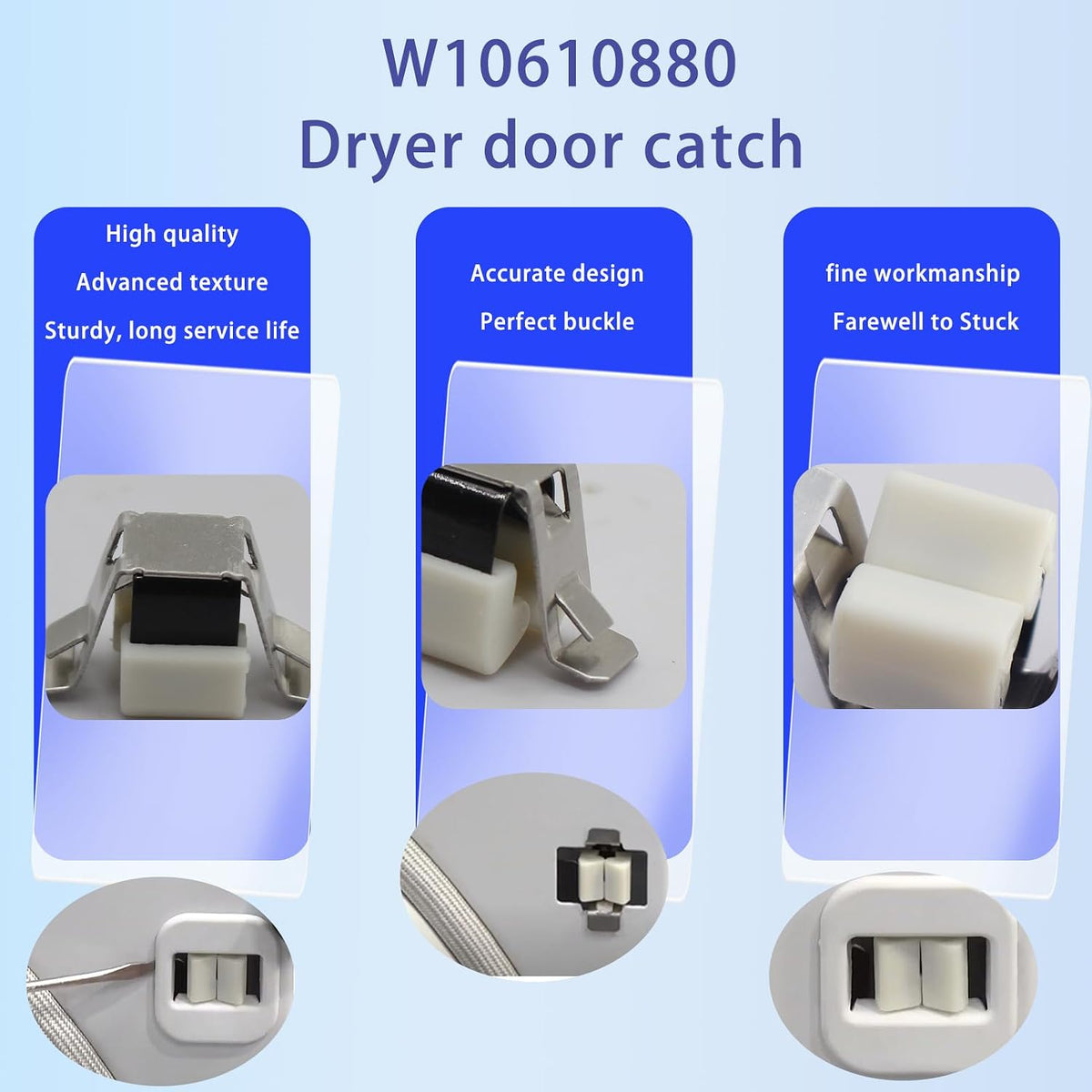 WPW10610880 Dryer Door Catch*2 Replace W10696503 W10529190 Dryer Catch