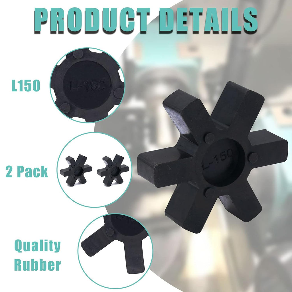 Flexible L150 NBR Rubber Spider Insert Solid Spider Center Inserts Fits for Lovejoy Martin L-Jaw Coupling (2 Pack)