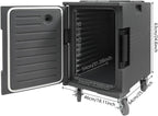 Insulated Food Pan Carrier 95 Qt, Hot Box for Catering with Large Wheels, Front Loading Food Warmer, LLDPE Food Box
