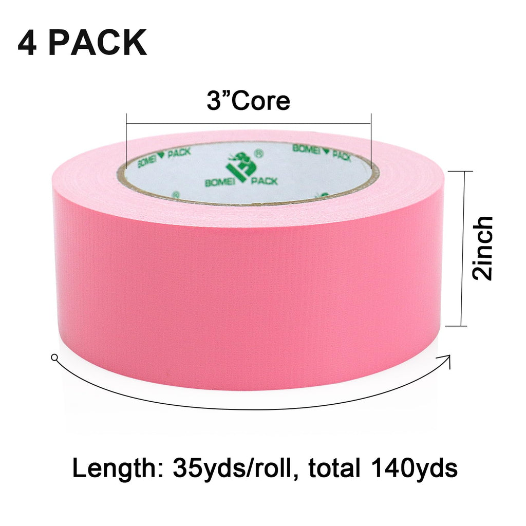 4-Pack Pink Duct Tape Heavy Duty Strong 35 Yards x 2 Inch