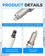4-Pack Spark Plug Fits for NGK 92650 LKR6E, Fit for Yamaha