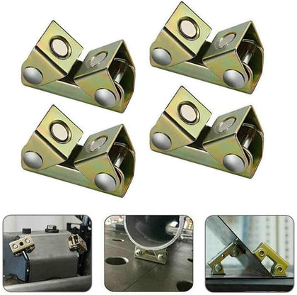Adjustable Magnetic Welding Clamps 4-Pack, V Type Fixture Holder for Round Flat Angled Metal, Stainless Steel Welder