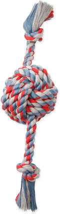 Flossy Chews Color Monkey Fist Ball with Rope Ends, Large, 18-Inch, multi (20096F)