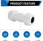 DONWARE 3-Pack 1/2-inch PVC Compression Coupling Cople de Compresión PVC