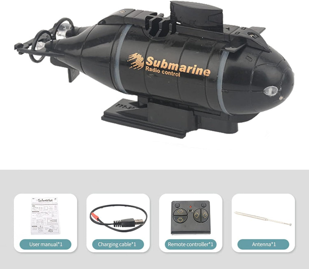 Mini RC Submarine for, 2.4G 6CH Remote Control Boat Remote Control Submarine, Model Electronic Water Toy Boat for