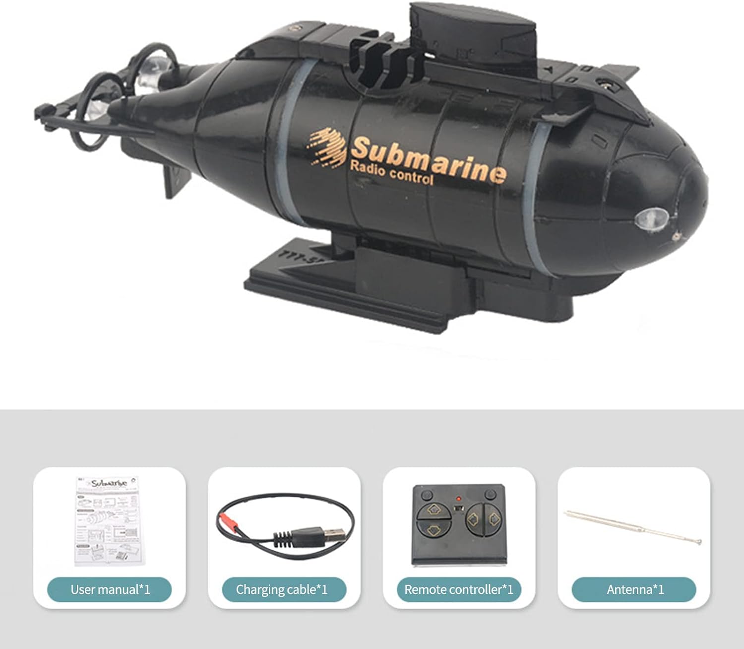 Mini RC Submarine for, 2.4G 6CH Remote Control Boat Remote Control Submarine, Model Electronic Water Toy Boat for