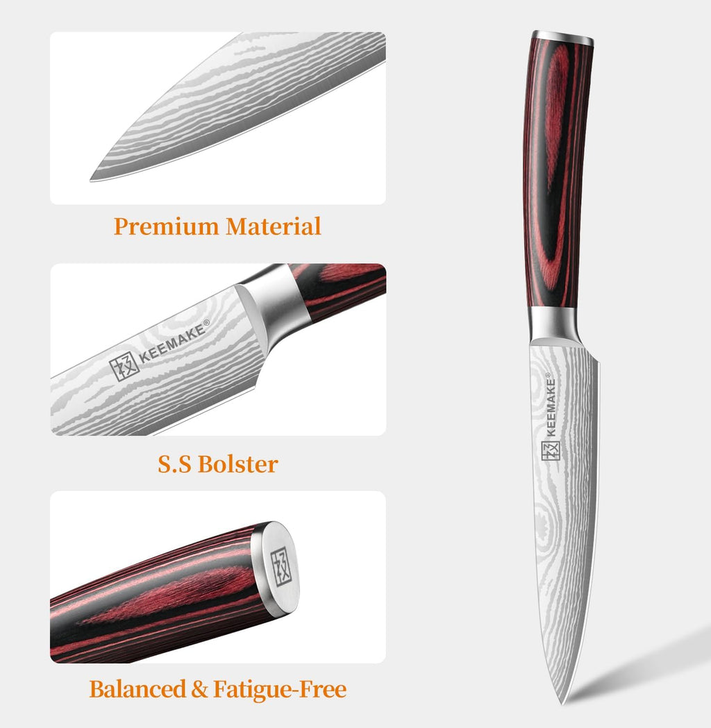 5" Utility Knife, Ultra Sharp Paring Knife with Ergonomic Handle