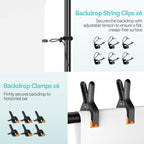 7x10 FT Photo Backdrop Stand Kit with 6x9FT White Backdrop, Studio