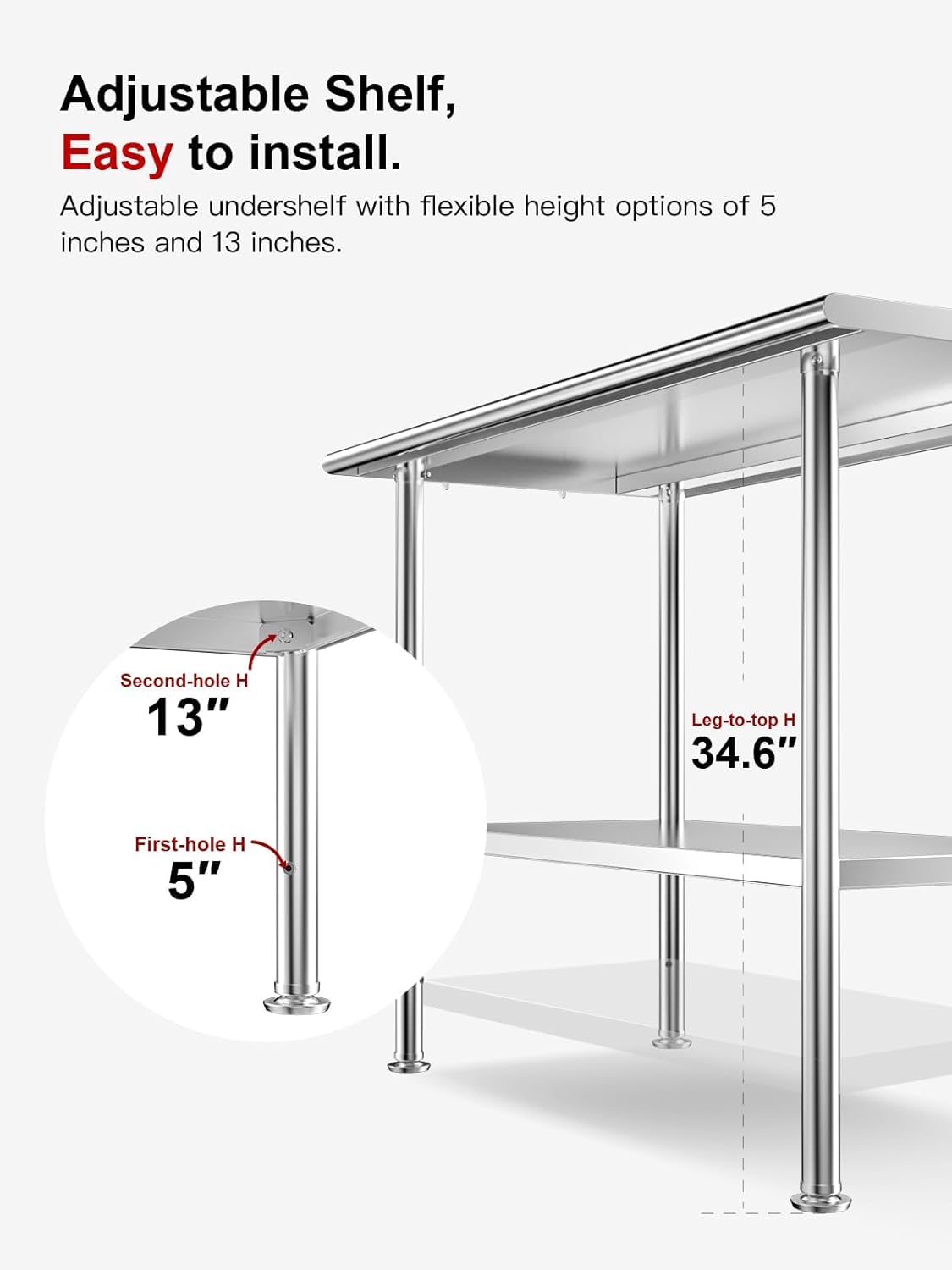 NSF Stainless Steel Prep Table 30X48 inch with Backsplash