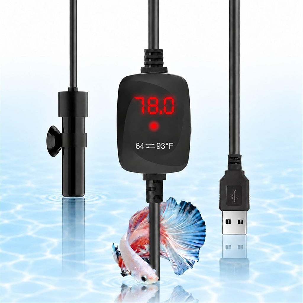 10W USB 5V/2A Alumina Ceramic Super Mini Aquarium Betta Heater for Tanks ≤ 1 Gal