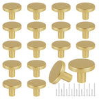 12 Piece Drawer Knobs, Gold Cabinet Knobs with Screw, 30mm Drawer Pulls for Dresser, Kitchen, and Cabinet Drawers