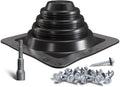 #1 Metal Roof Pipe Flashing, Silicone Roof Vent Boot, Black, 1-Pack