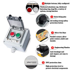 Red Stop Green Start Momentary Push Button Box IP67 22mm with Safety Cover