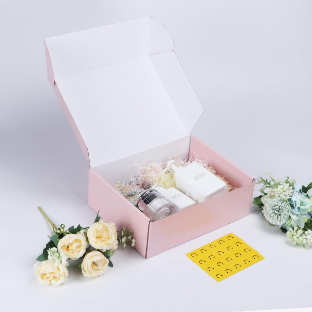 12x9x4 Shipping Boxes Set of 20, Pink Corrugated Cardboard Box for Packing, Mailing, Business, Gift