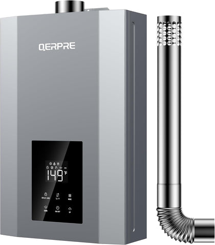 Tankless Water Heater Propane with Vent Pipe, Indoor Max 4.3 GPM, 100,000 BTU, On-Demand Instant Hot Water Heater