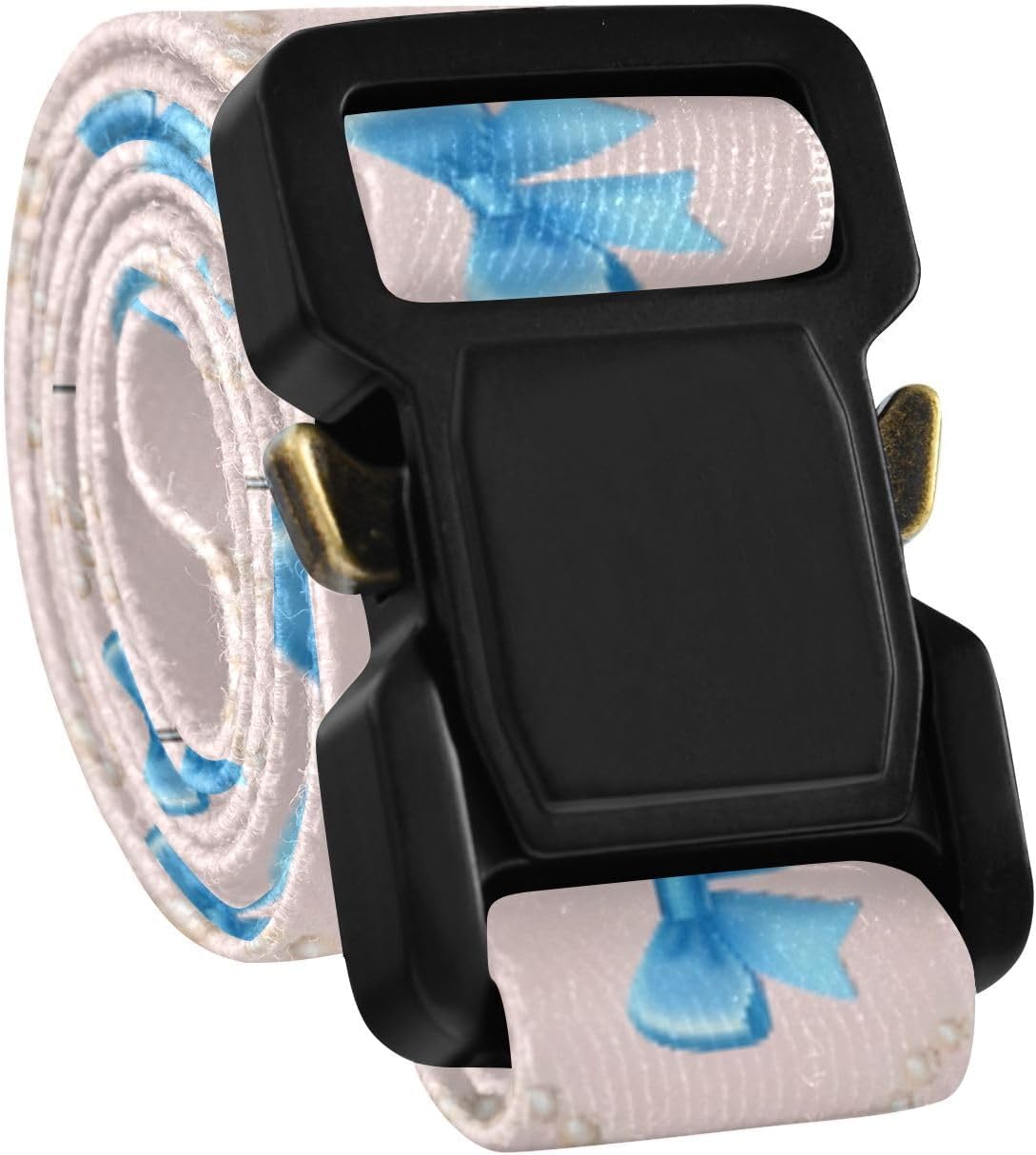 Bow Tie Adjustable Kids Elastic Belts, Girls Boys Stretch Waist Belt with Aluminum Alloy Buckle