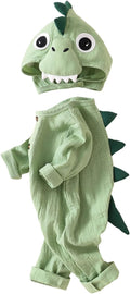 Baby Boy Linen Cotton Bodysuit Sleeveless Button Down Basic Romper Shirt Dinosaur Animal Hat 2Pcs Newborn Layette Set