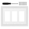 OKAYZIP White Decorative Triple Decorator Light Switch Covers Wall Plate