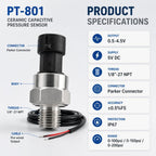 150psi Pressure Transducer Sensor Ceramic Capacitive Pressure Transmitter