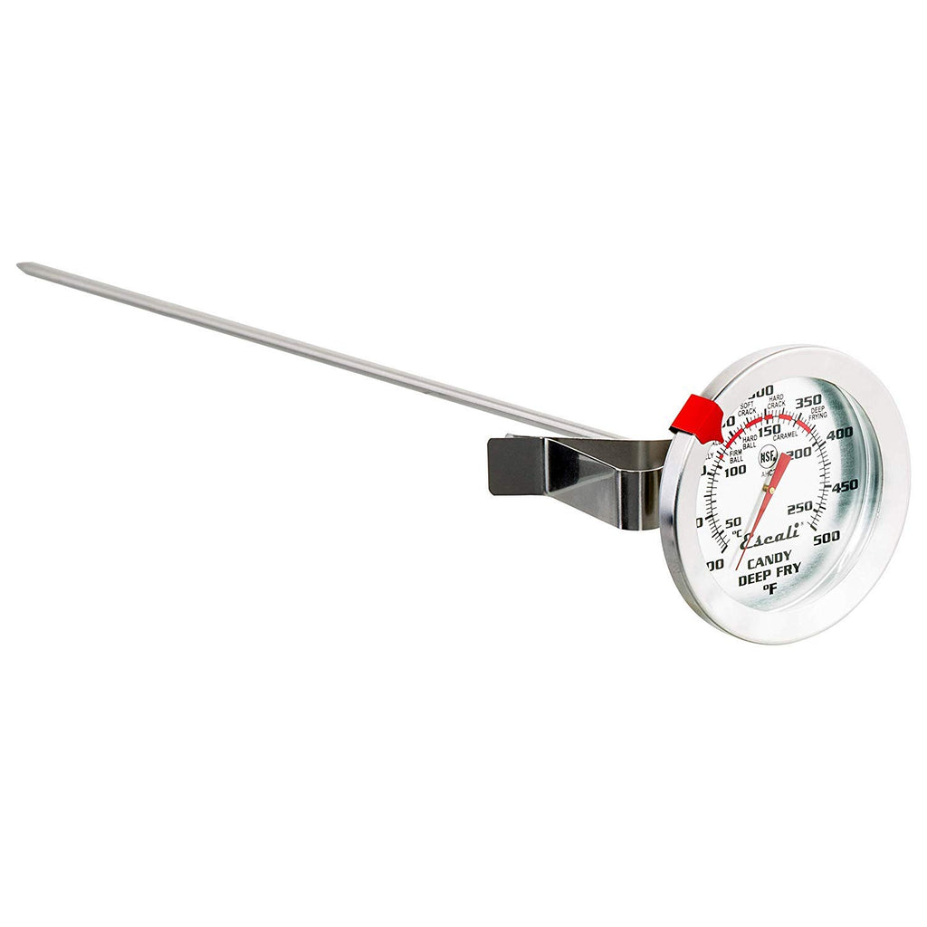 AHC2 Stainless Steel Deep Frying and Candy Thermometer with Pot Clip, 12-Inch Probe with Candy Temperature Zones, NSF