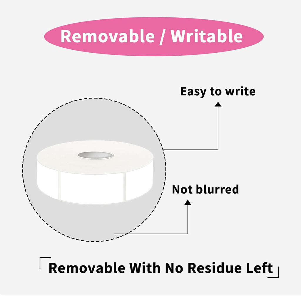 1000 Blank Removable Labels, Blank Removable Freezer Labels Water Oil Resistant with Perforation Line for Food