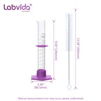 Labvida 4pcs 100ml Graduated Cylinders, 3.3 Borosilicate Glass, LVE004